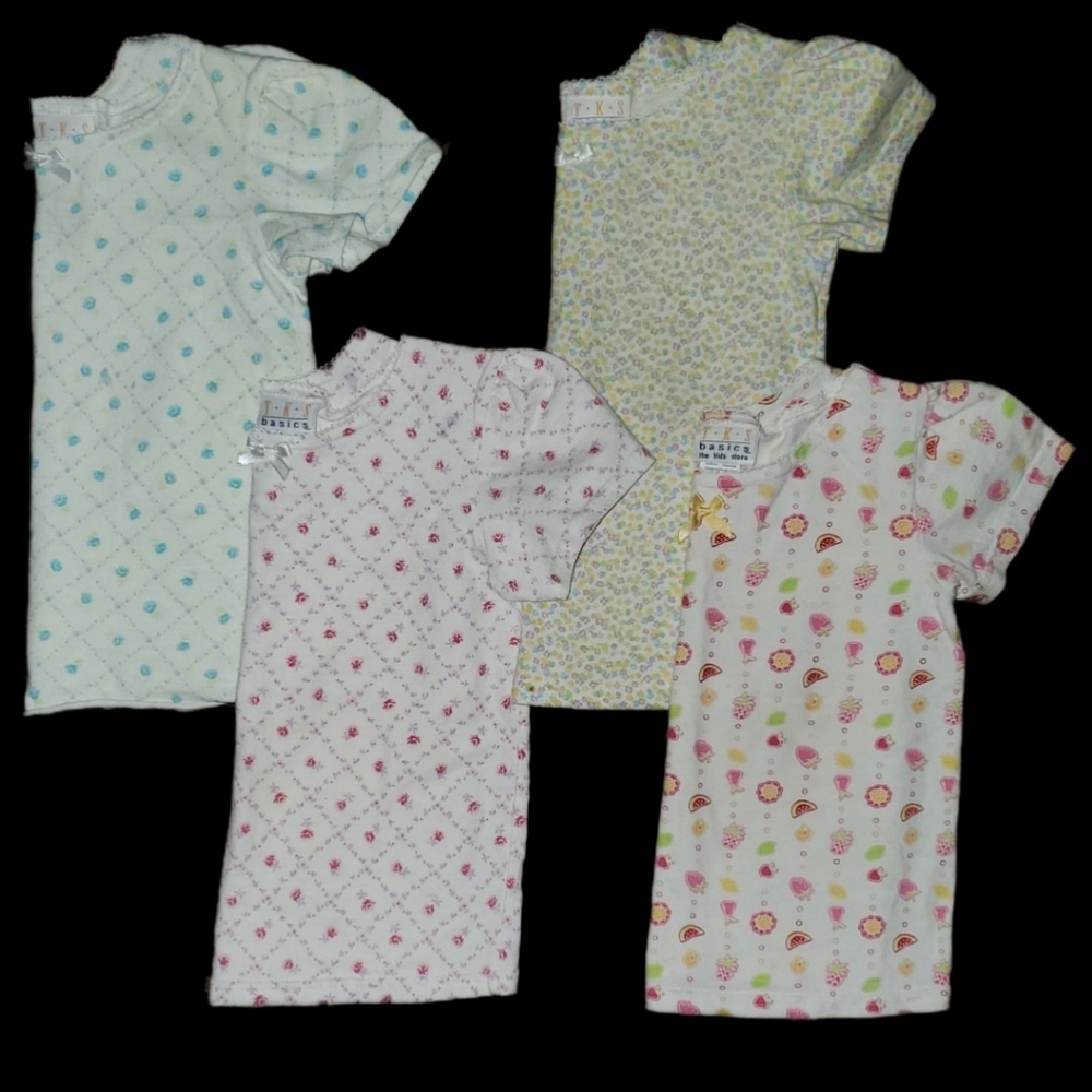4 T•K•S Basics brand short sleeve Floral Tops Vtg